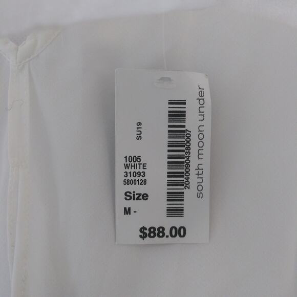 Gazelle White Embroidered Asymmetrical Tank Top Sheer Size M - Picture 7 of 11